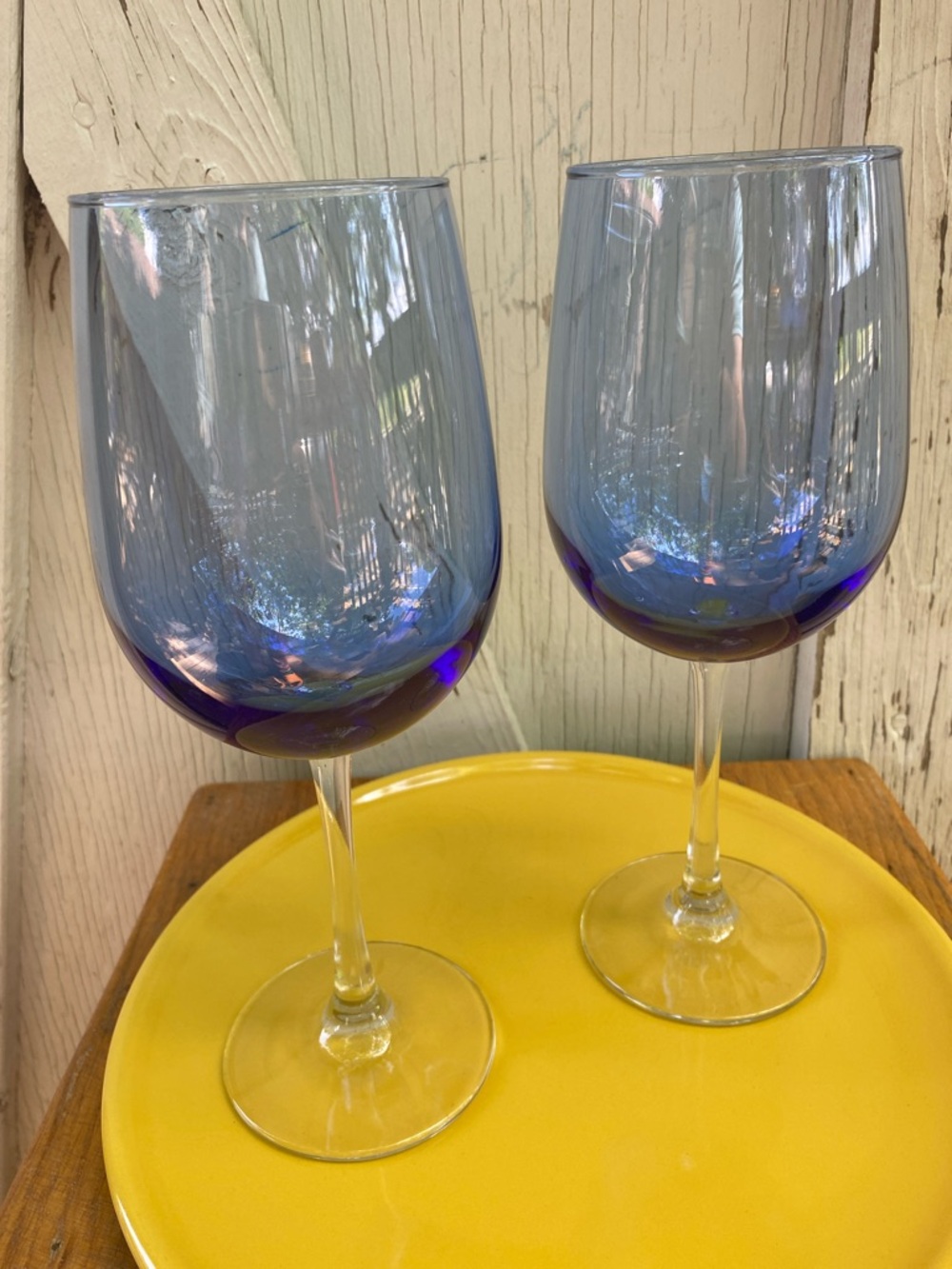 Vintage Libbey vina blue wine glasses - Picture 2 of 3